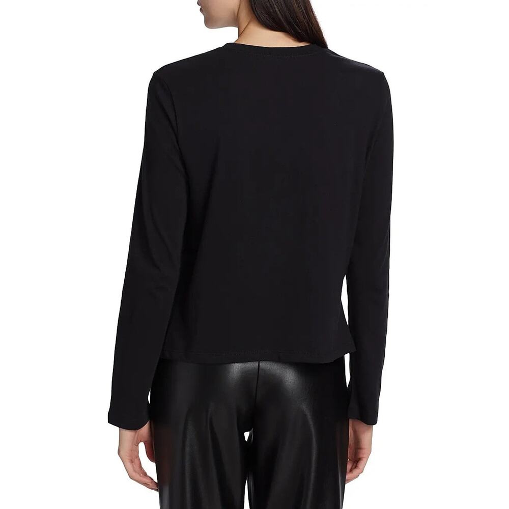 Leset Maya Cotton-Jersey Long Sleeve T-shirt - S - Black - Picture 4 of 7
